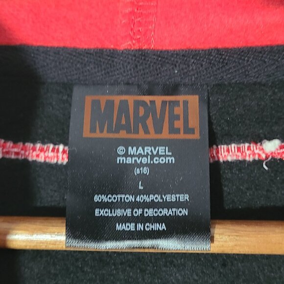 Marvel Deadpool Red/Black Full ZIp Hood Jacket/Cosplay Size Large - Picture 3 of 4